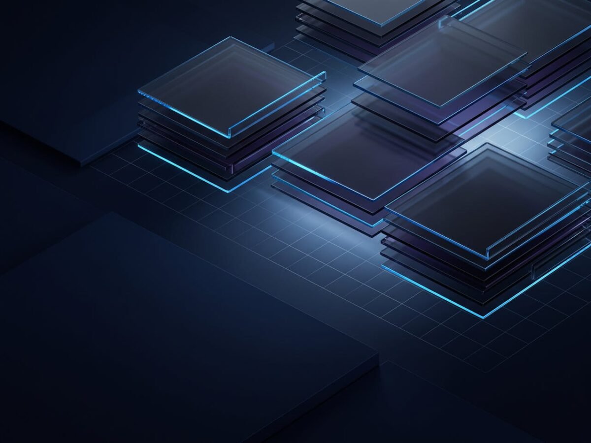 Buy AWS Account from AccsMarket.shop, shown as layered translucent data planes lit in blue and cyan