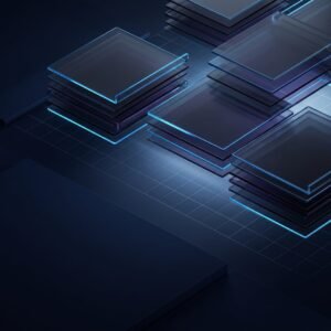 Buy AWS Account from AccsMarket.shop, shown as layered translucent data planes lit in blue and cyan